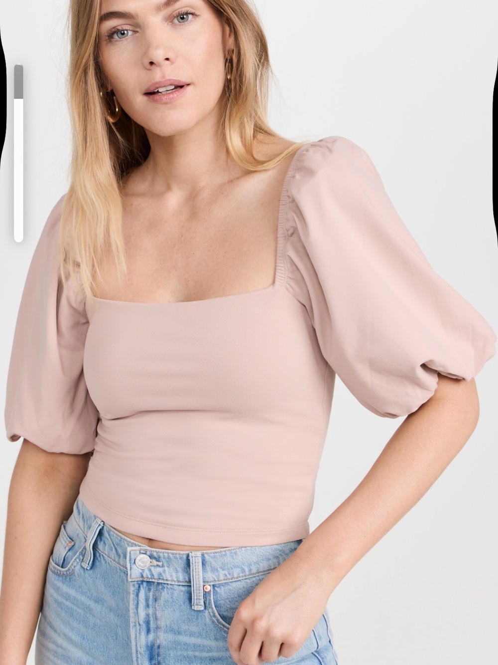 Susana Monaco Puff-Sleeve Square Neck Top